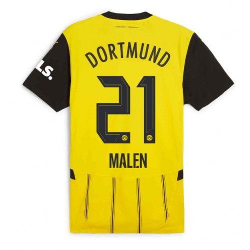 Fotbalové Dres Borussia Dortmund Donyell Malen #21 Domácí 2024-25 Krátký Rukáv